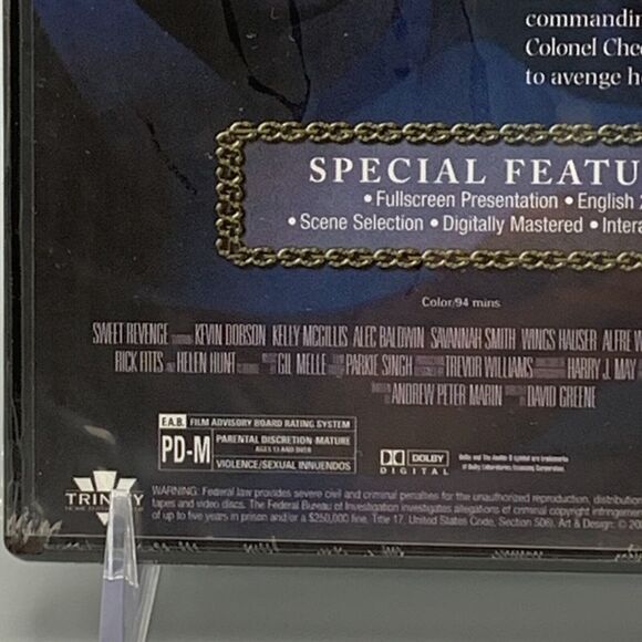 Sweet Revenge DVD 2005 New Alec Baldwin Kelly McGillis Helen Hunt Full Screen - Picture 5 of 7